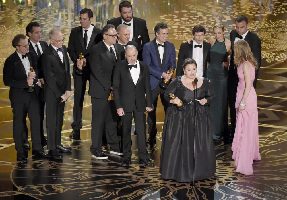The cast and crew of &quot;Spotlight&quot; accept the Oscar for Best Picture in 2016. (Chris Pizzello/Invision/AP)