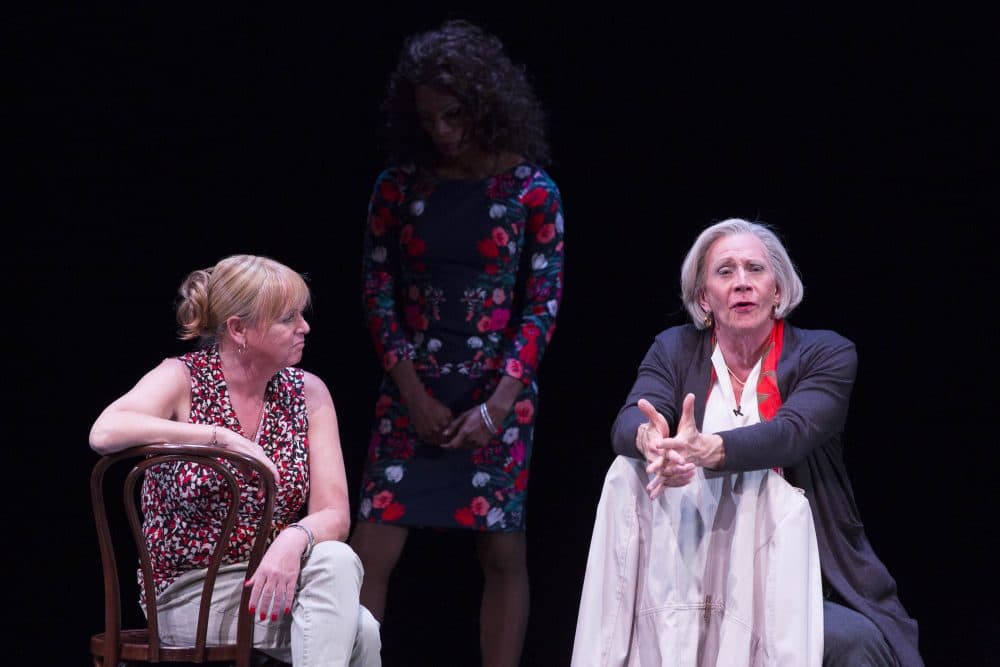 Dr. Violet speaks in &quot;Trans Scripts.&quot; (Courtesy Gretjen Helene Photography/American Repertory Theater)