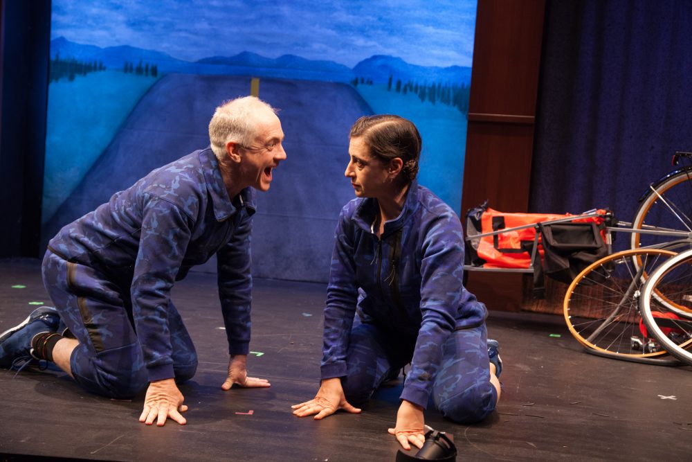 Danny Scheie and Aysan Celik in Merrimack Rep's &quot;The Making of a Great Moment.&quot; (Courtesy Meghan Moore/Merrimack Repertory Theatre)