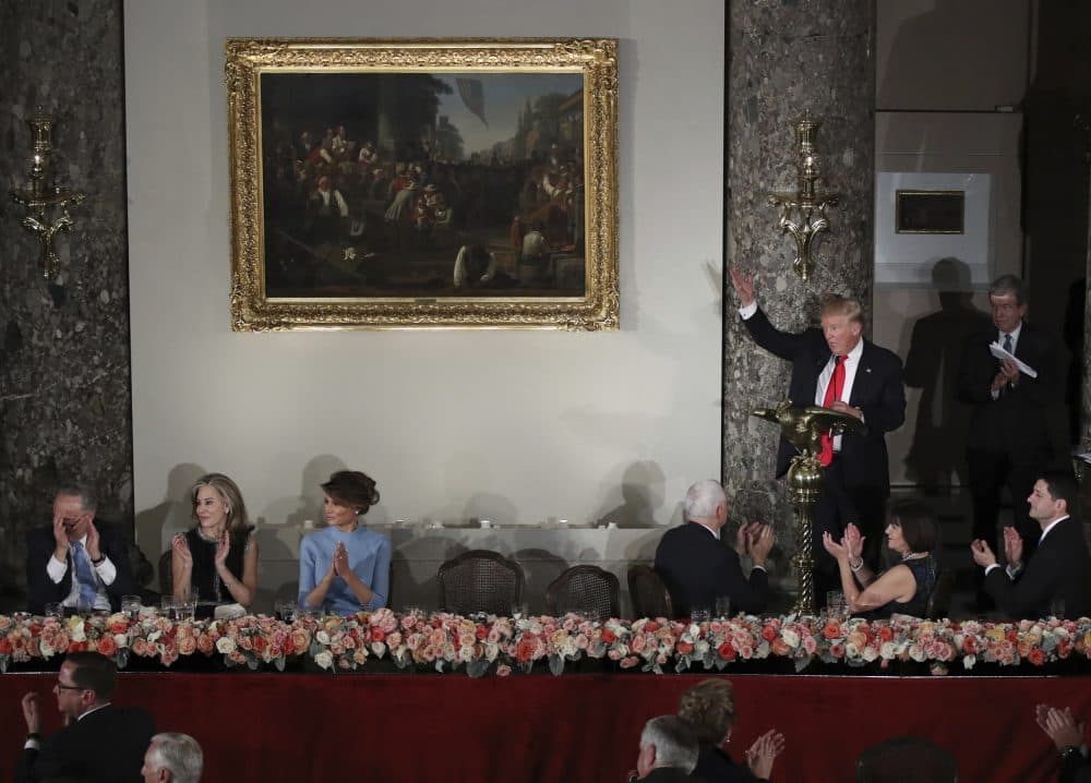 President Donald Trump speaks during the inaugural luncheon. (Manuel Balce Ceneta/AP)