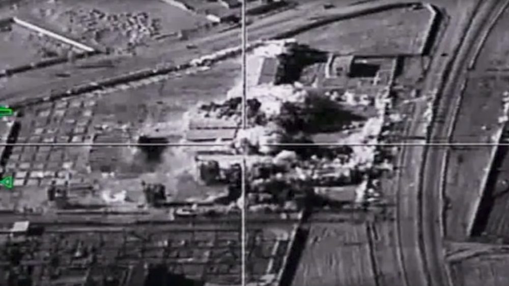 This photo provided by the Russian Defense Ministry Press Service shows an Islamic State group target in Syria hit by a Russian air strike on Tuesday, Jan. 24, 2017. The mission targeted the Islamic State group around Deir el-Zour in eastern Syria where the Islamic State group has launched an offensive against Syrian government forces. (AP/ Russian Defense Ministry Press Service)