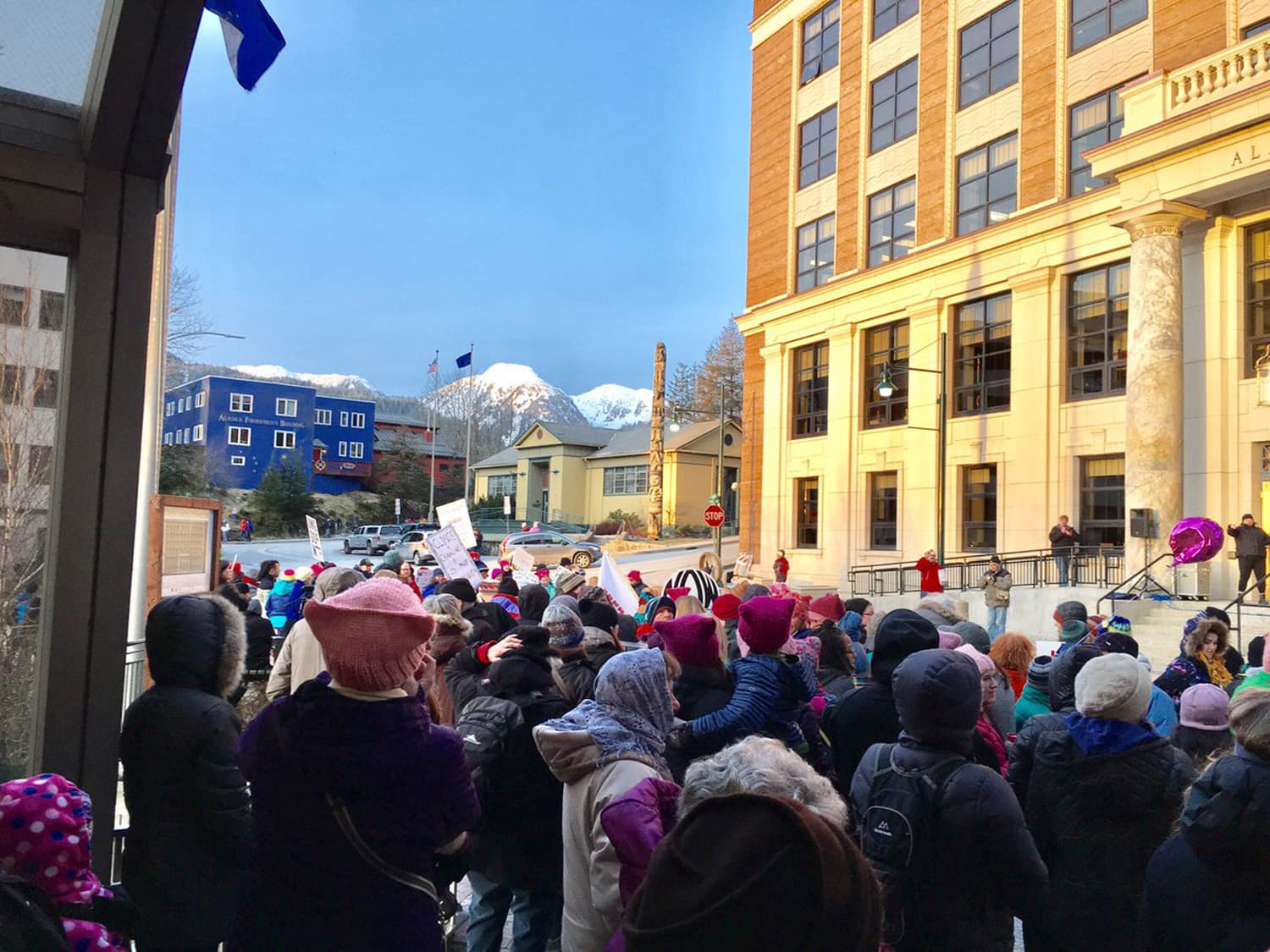 A crowd shot from the Women's March in Juneau, AK. (Courtesy Barbara Belknap)
