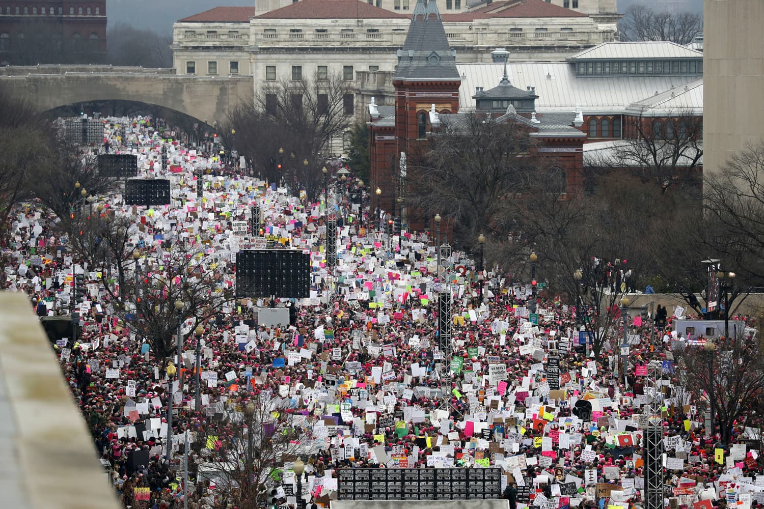 A crowd fills Independence Avenue during the Women's March on Washington. (Alex Brandon/AP)
