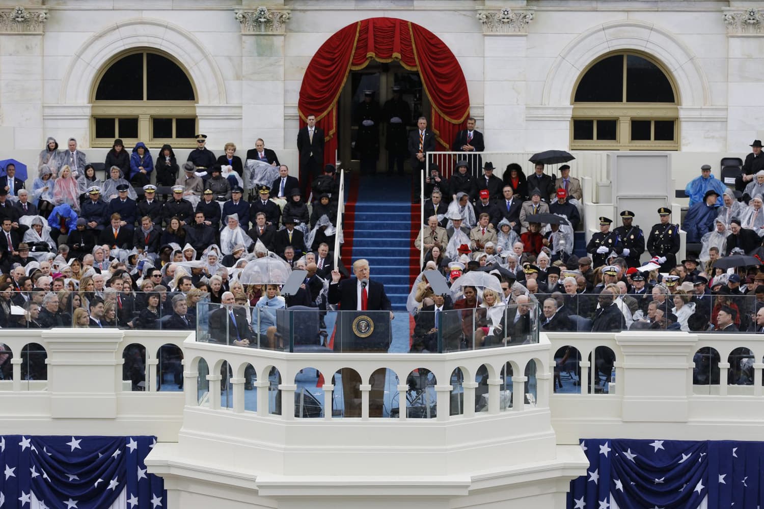 President Donald Trump delivers his inaugural address. (Patrick Semansky/AP)