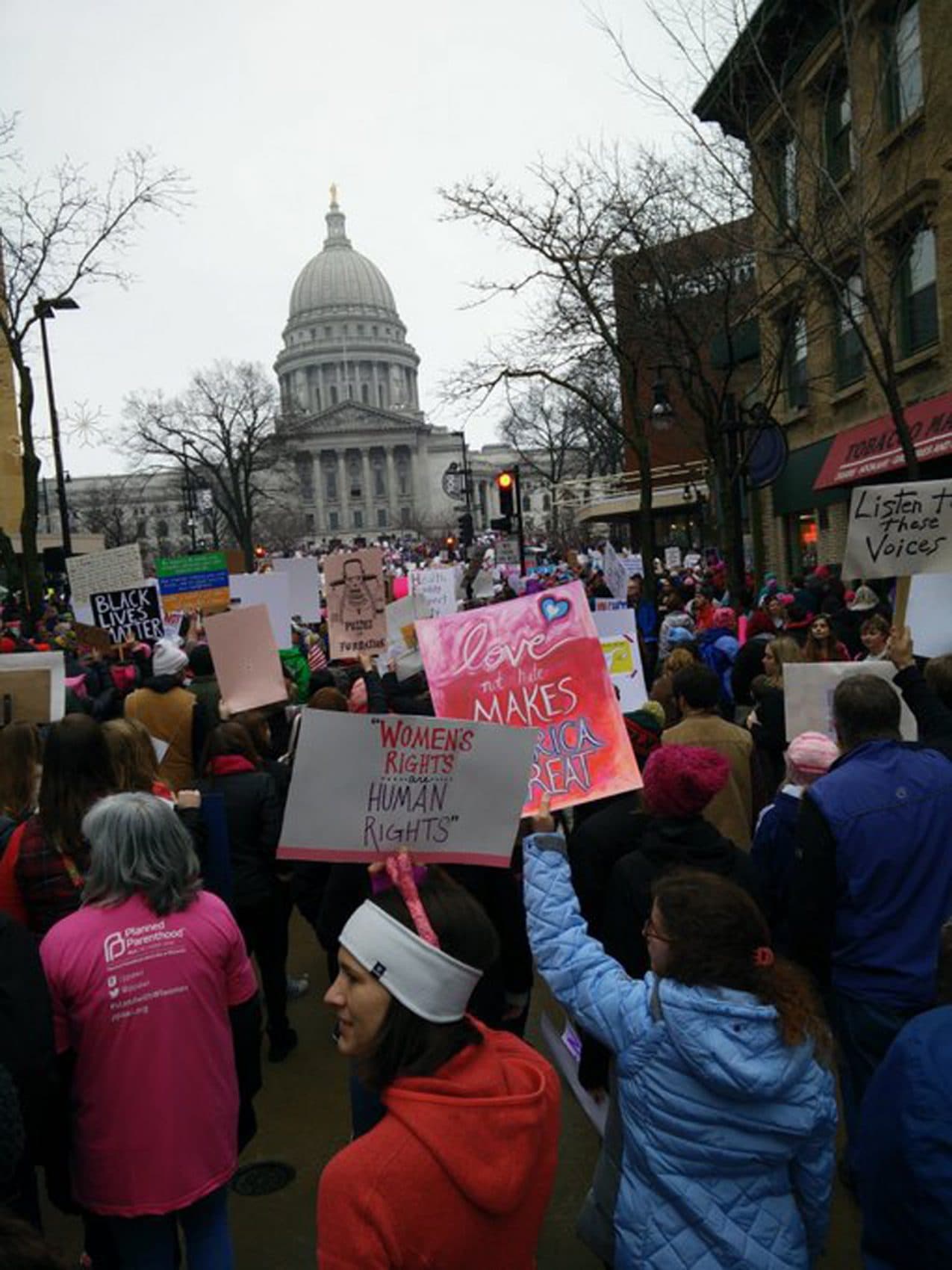 A shot of the Women's March in Madison, WI. (Courtesy @WritingBabe)