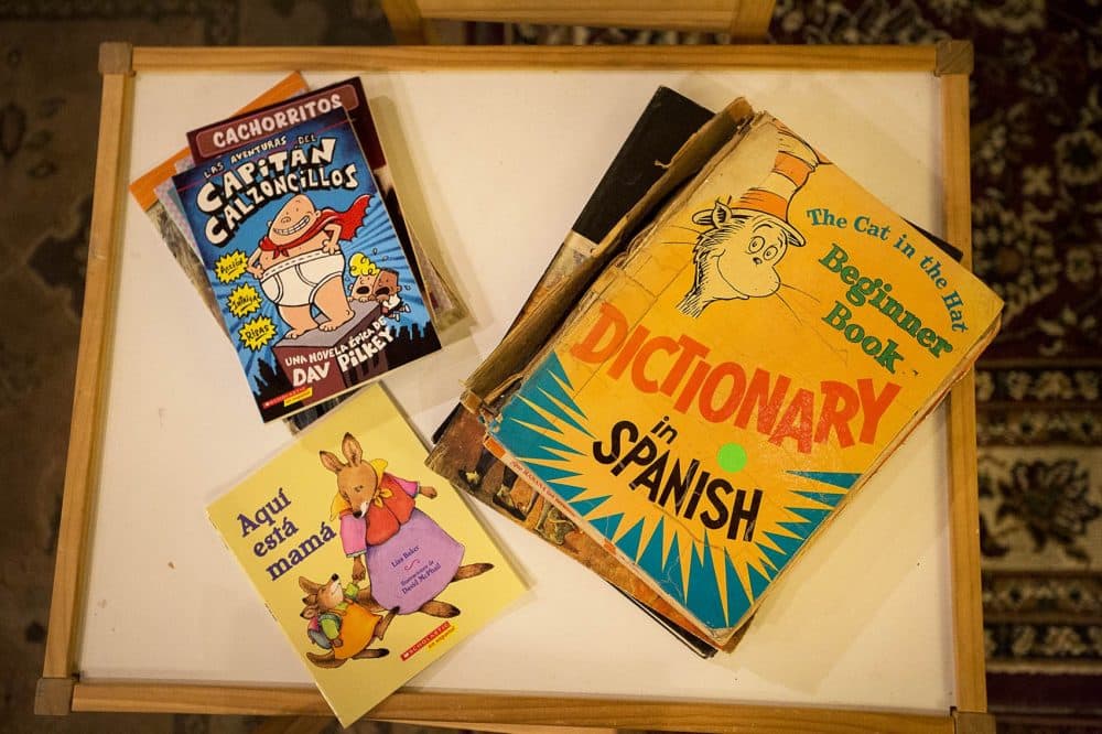 Popular kids books in Spanish. (Jesse Costa/WBUR)