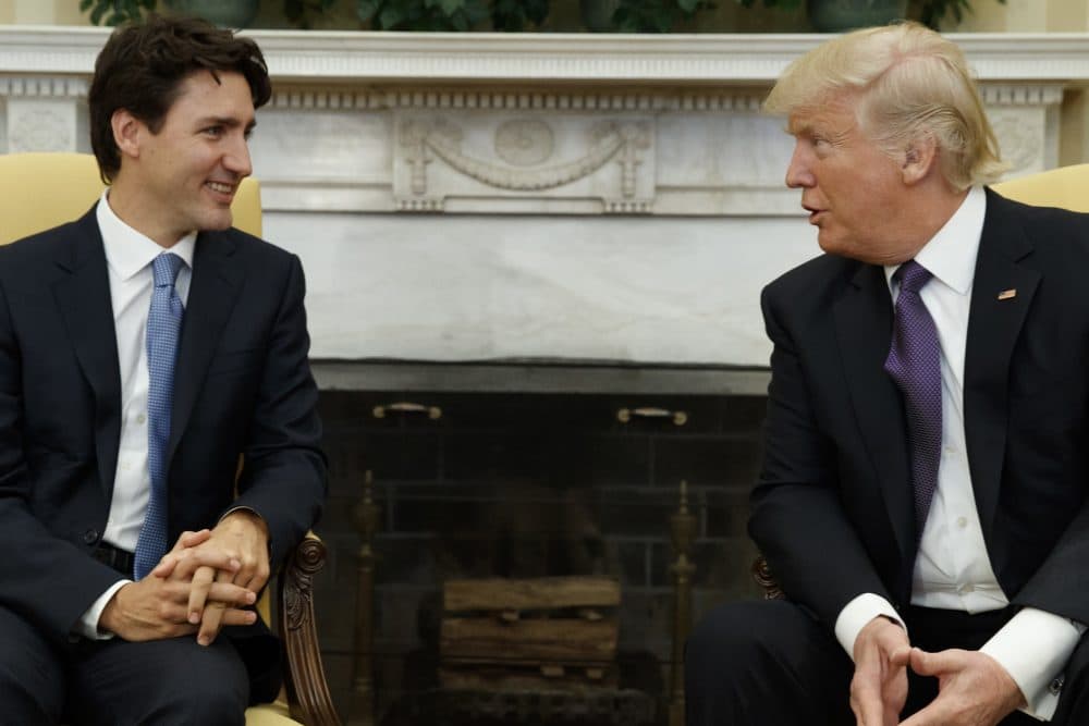President Donald Trump meets with Canadian Prime Minister Justin Trudeau in the Oval Office of the White House in Washington, Monday, Feb. 13, 2017. (Evan Vucci/AP)