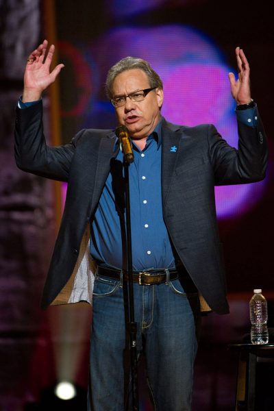 Lewis Black doing a standup routine in New York. (Charles Sykes/AP)