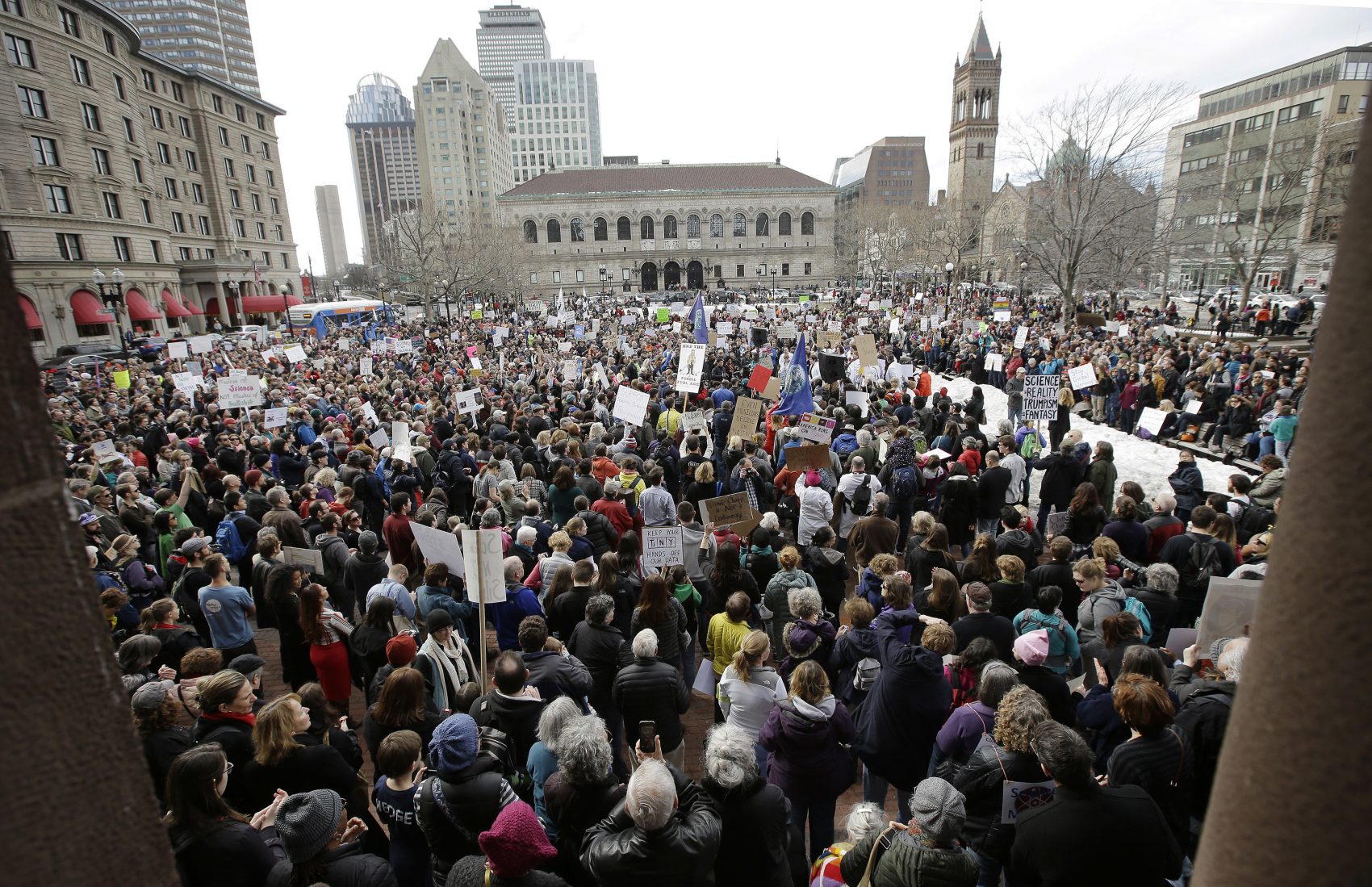 The &quot;Stand Up for Science&quot; rally Sunday in Copley Square (Steven Senne/AP)