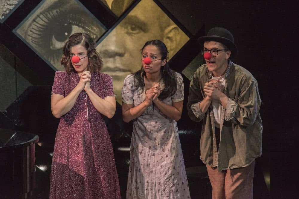 Christine Hamel, Carla Martinez and Jake Murphy in &quot;Brecht on Brecht.&quot; (Courtesy Andrew Brilliant/New Repertory Theatre) 