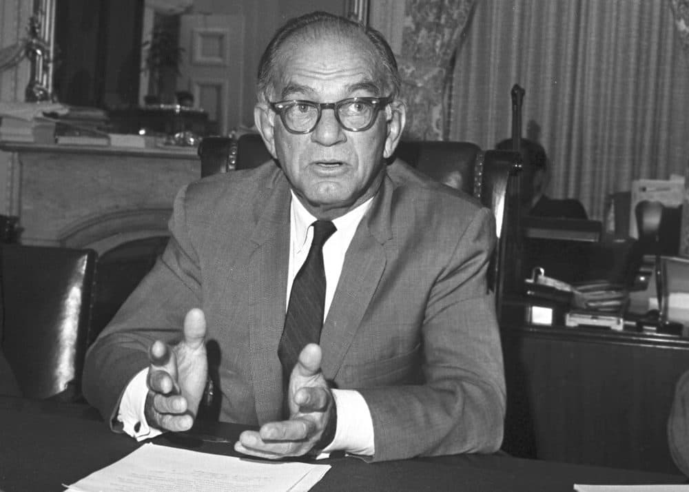 Sen. William Fulbright, seen here in 1971, wrote in 1966 that criticizing the government &quot;is an act of patriotism.&quot; (Henry Griffin/AP)