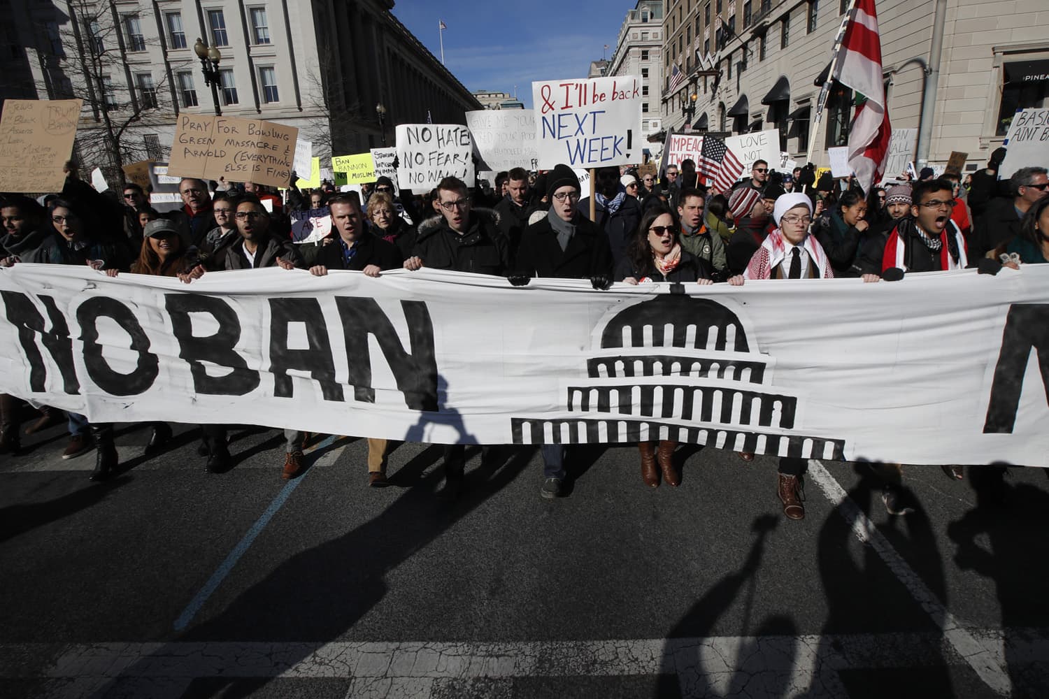 Protesters march from Lafayette Park near the White House in Washington. (Manuel Balce Ceneta/AP)
