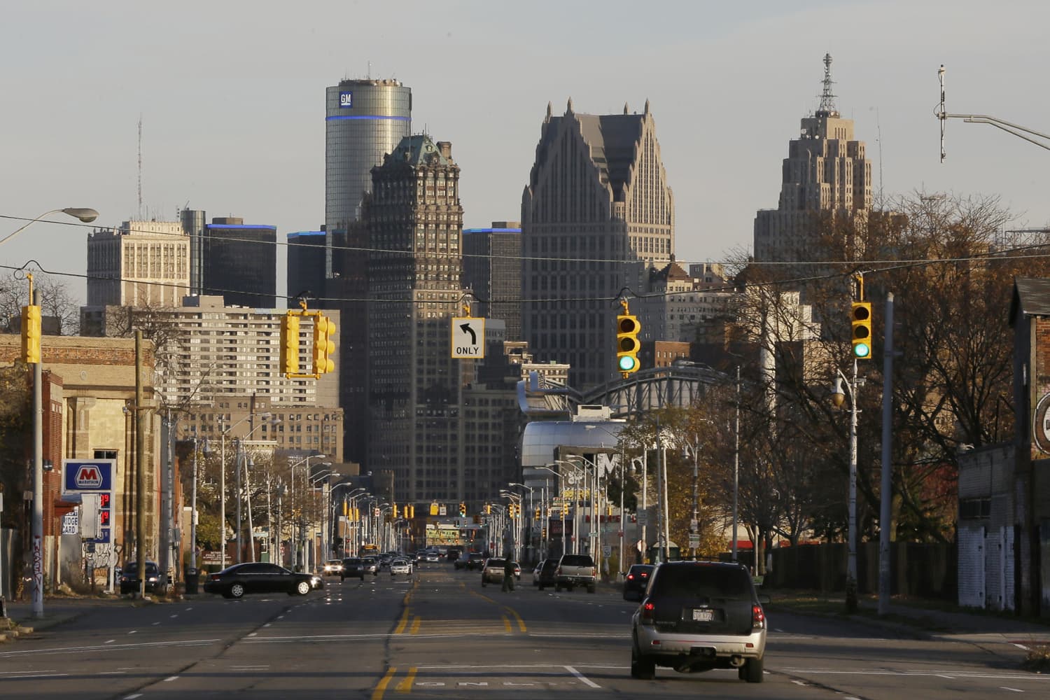In this Nov. 7, 2014 file photo is the skyline of the city of Detroit. (Carlos Osorio/AP)