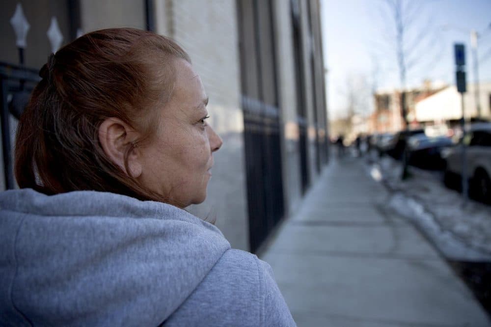 After taking a methadone cocktail, Lisa suffered from a leg injury that she said she never brought up to a doctor. (Robin Lubbock/WBUR)