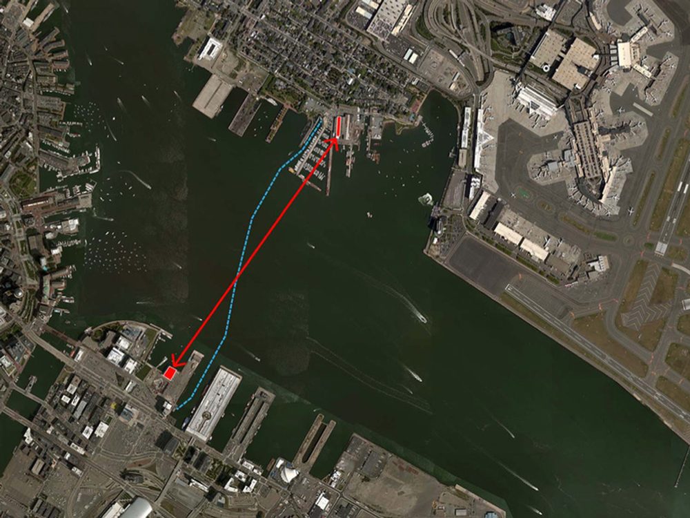An aerial rendering of where the new Watershed would be in connection to where the current ICA building is now in the Seaport. (Courtesy Institute of Contemporary Art) 