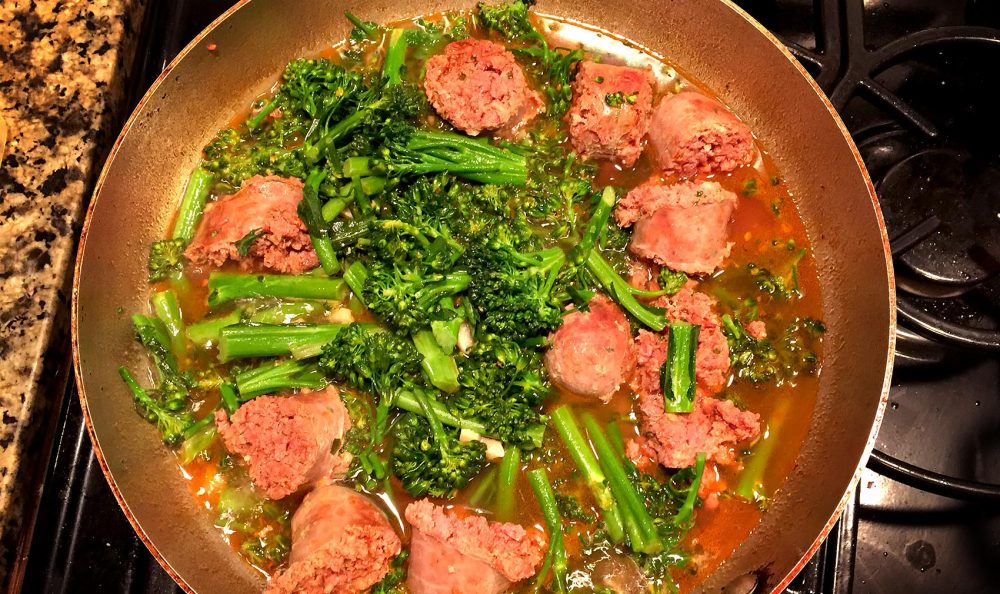 Kathy's Italian sausage and broccoli rabe sauce. (Kathy Gunst for Here &amp; Now)