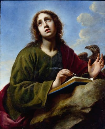 Carlo Dolci's &quot;Saint John the Evangelist Writing the Book of Revelation,&quot; late 1640s. (Courtesy of the Davis Museum at Wellesley College)