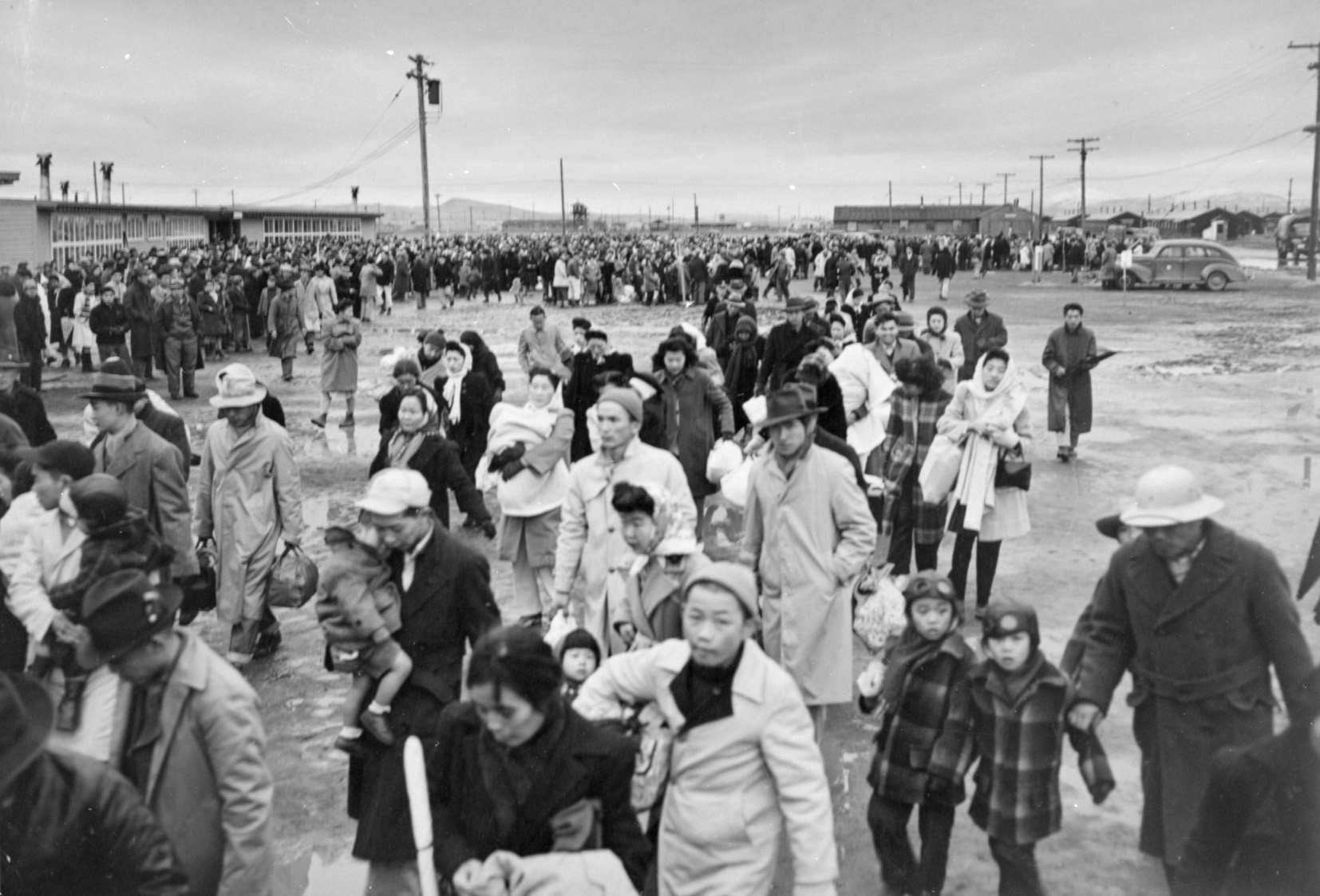 The Tule Lake concentration camp in California, 1945. (Courtesy Japanese American National Museum, gift of Jack and Peggy Iwata)
