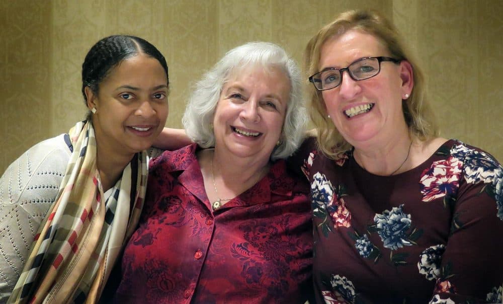 Members of School Street Sessions' advisory committee Danielle Legros Georges, Deborah Melone and Mary Bonina. (Andrea Shea/WBUR)