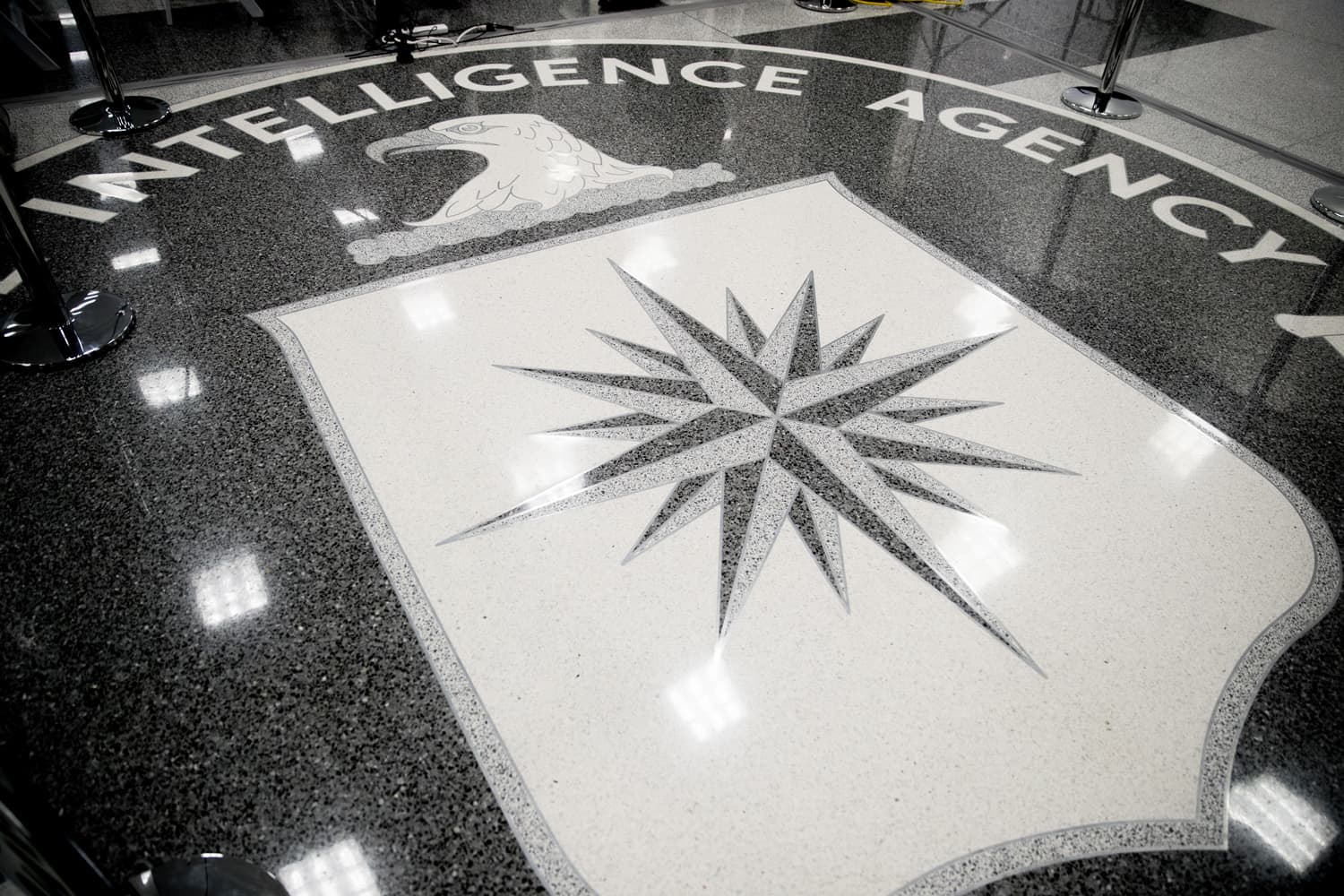 The floor of the main lobby of the Central Intelligence Agency in Langley, Va. (Andrew Harnik/AP)