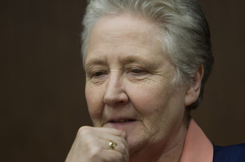 Marie Collins, who was assaulted as a 13-year-old by a hospital chaplain in her native Ireland, resigned Wednesday from her position on the Vatican commission to deal with clergy sexual abuse. She is pictured here in 2012. (Andrew Medichini/AP)