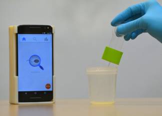 The smartphone-based semen analyzer can be used to test for male infertility from the privacy of one’s home. The 3-D printed setup, which costs less than $5, can analyze most semen samples in less than five seconds. (Courtesy Brigham and Women's Hospital)
