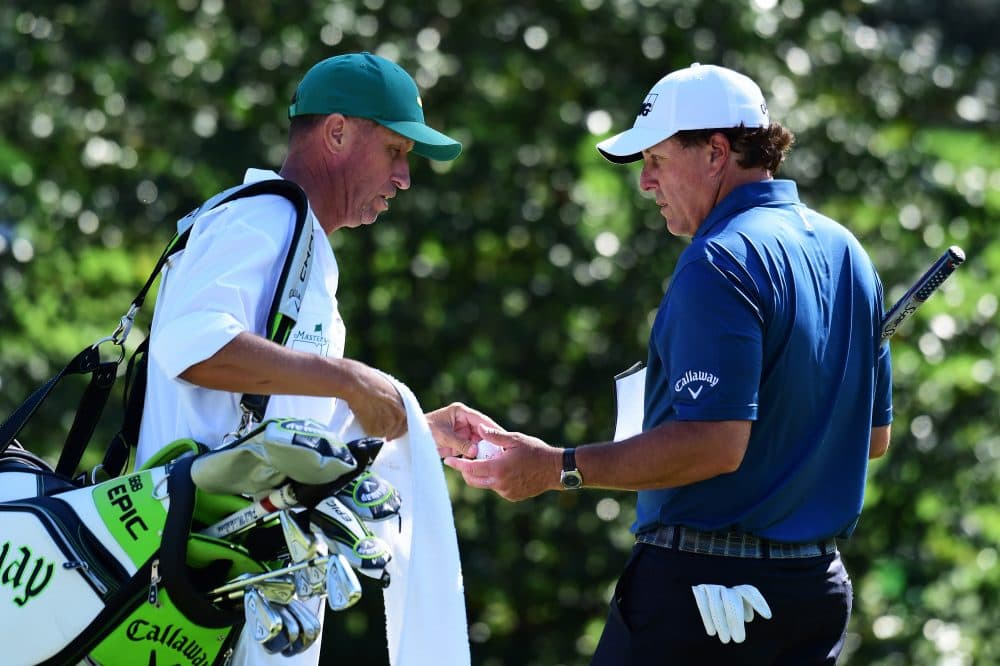 Jim Mackay and Phil Mickelson. (Harry How/Getty Images)