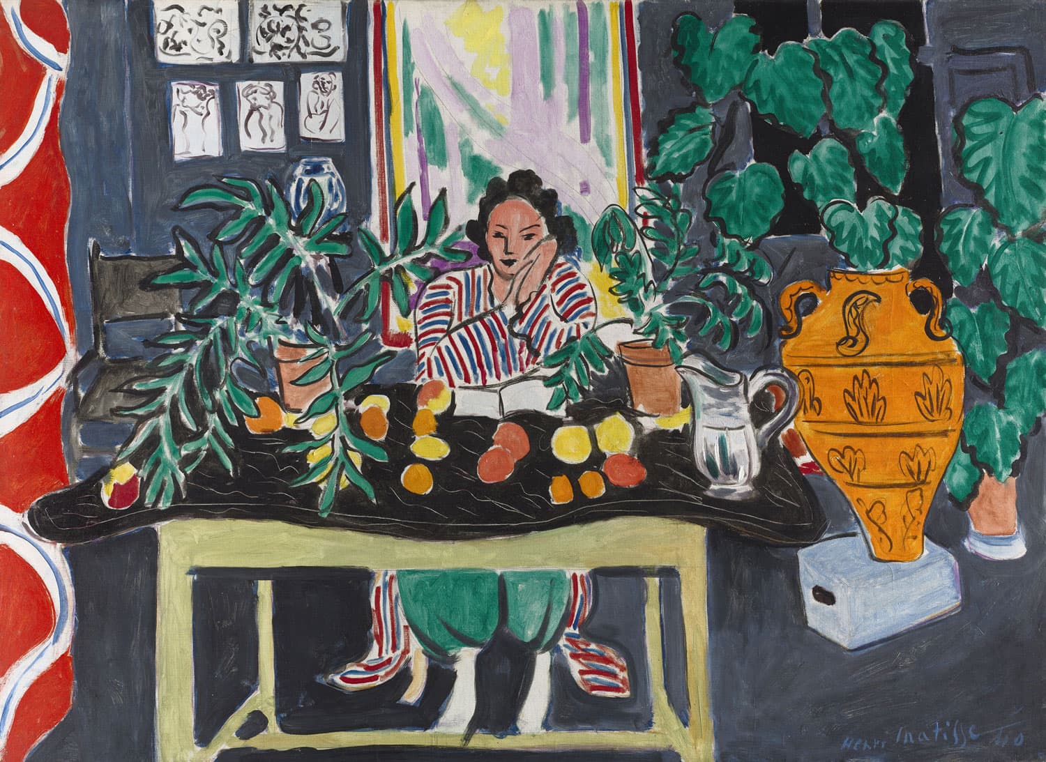 Henri Matisse's 1940 oil painting "Interior with an Etruscan Vase." (Courtesy Museum of Fine Arts, Boston)