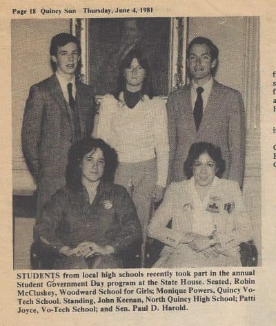 A photo from Sen. John Keenan's trip to the State House for the 1981 Student Government Day. (Courtesy John Keenan)