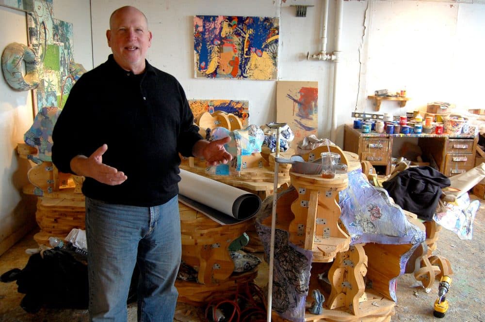 Mark Cooper in his studio in Boston's South End. (Greg Cook/WBUR)