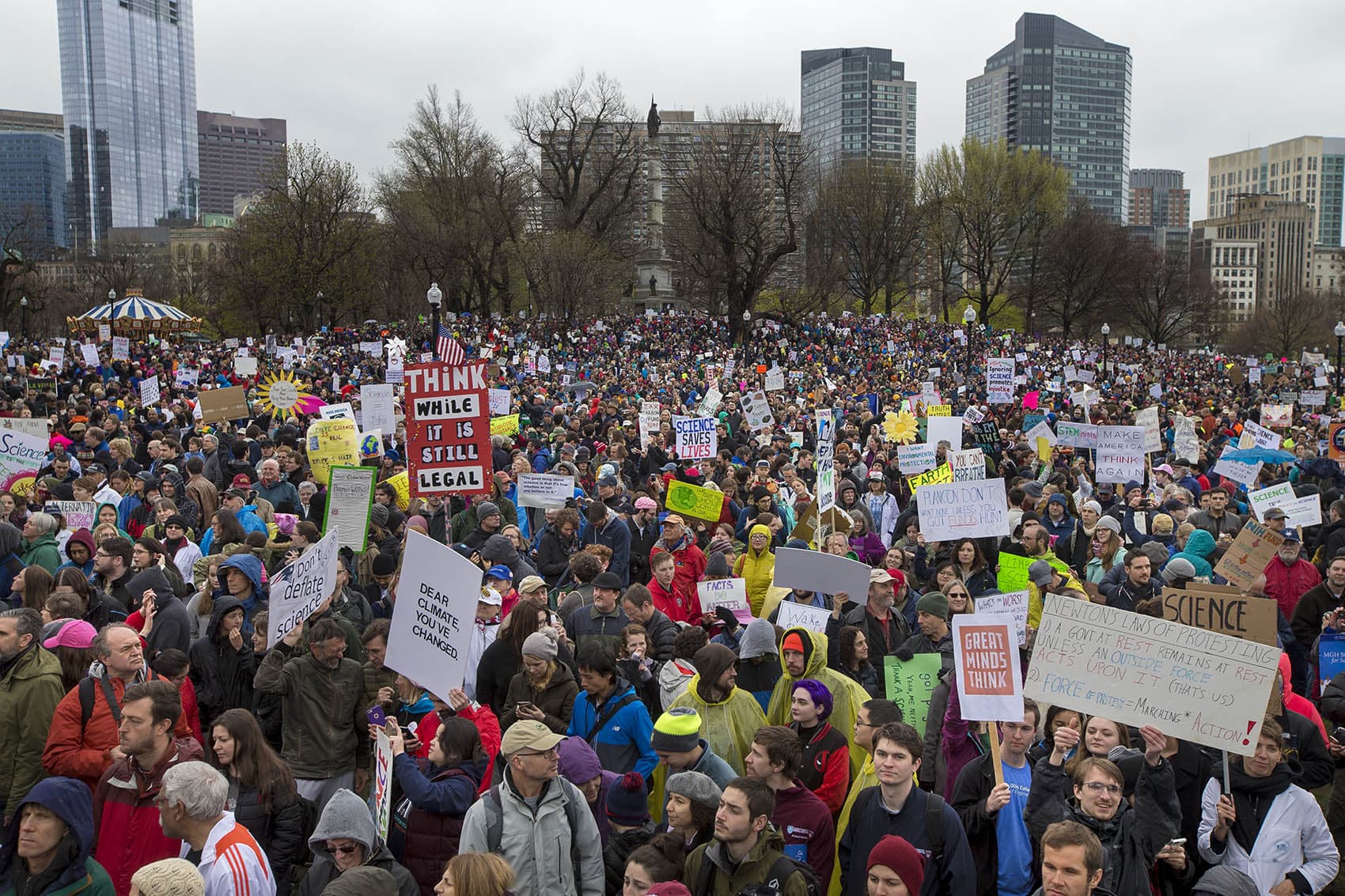 The crowd gathered on Boston Common Saturday for the March For Science. (Jesse Costa/WBUR)