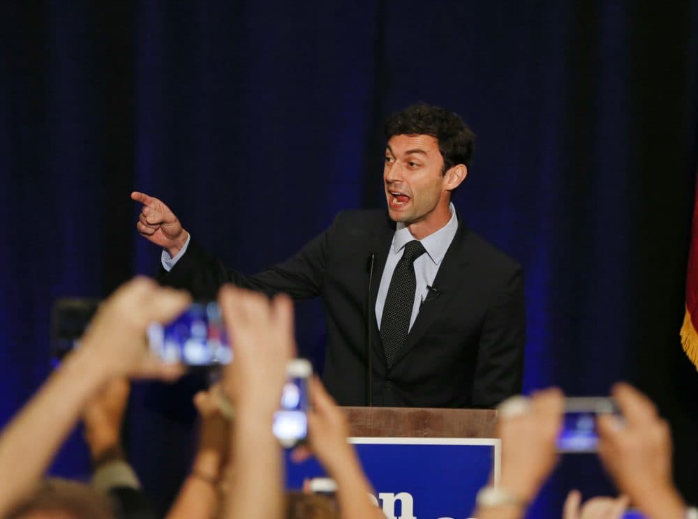 Democratic candidate for Georgia's 6th District Congressional seat Jon Ossoff speaks to supporters during an election-night watch party Tuesday, April 18, 2017, in Dunwoody, Ga. (John Bazemore/AP)