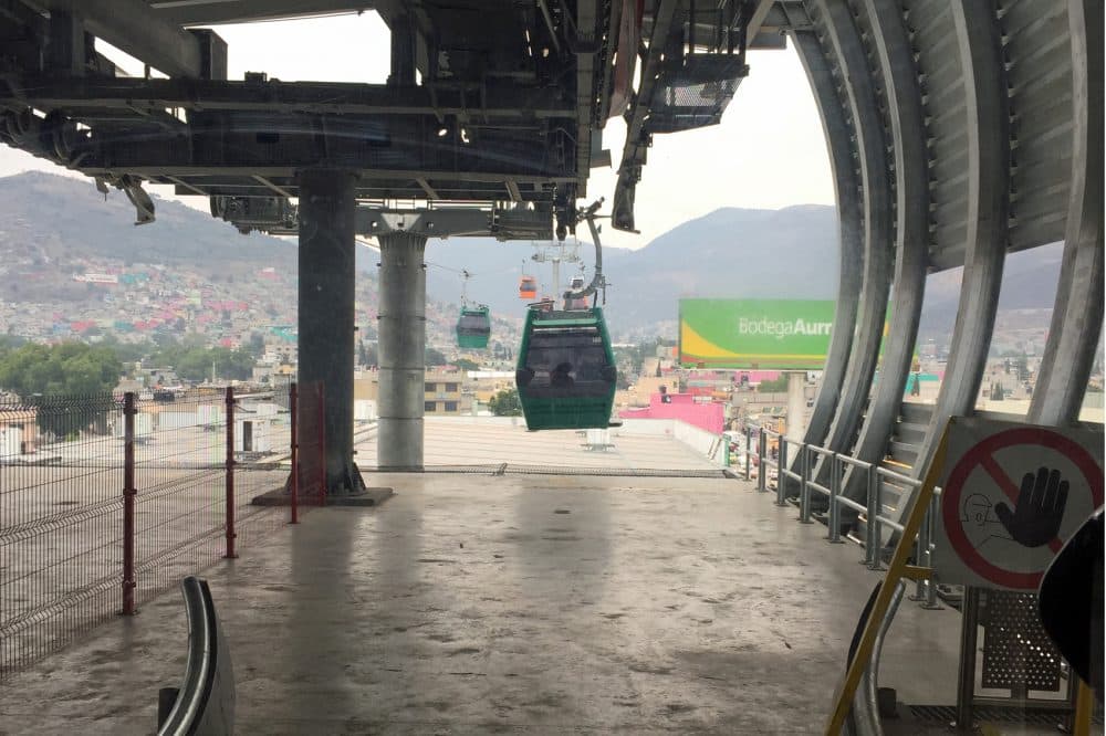 A view of the aerial tram in Ecatepec. (Jeremy Hobson/Here &amp; Now)