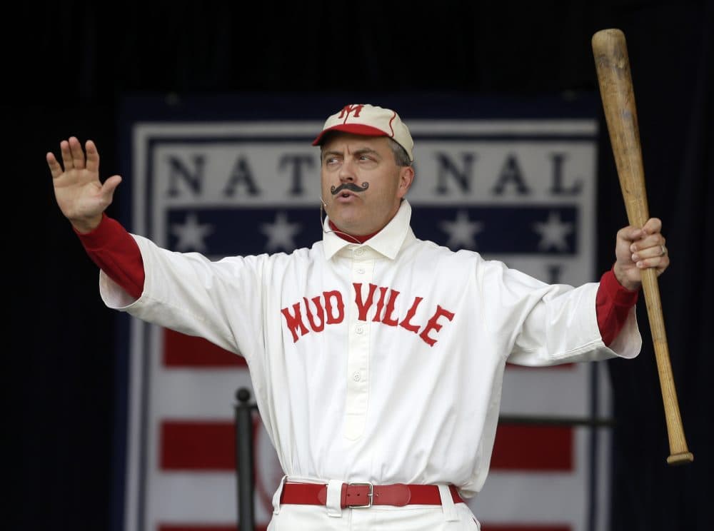 Tim Wiles, Baseball Hall of Fame director of research, portrays &quot;The Mighty Casey.&quot; (Mike Groll/AP)