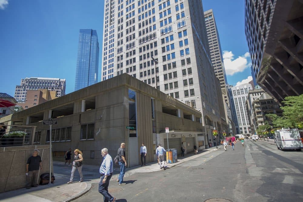 The now-closed Winthrop Square Garage is seen in August 2016 (Jesse Costa/WBUR)