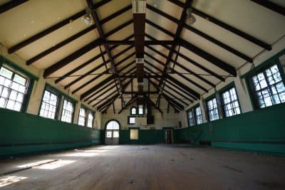 Interior of the Walter E. Fernald Developmental Center's original gymnasium, constructed by noted architect William Gibbons Preston. (Courtesy of David Whitemyer)