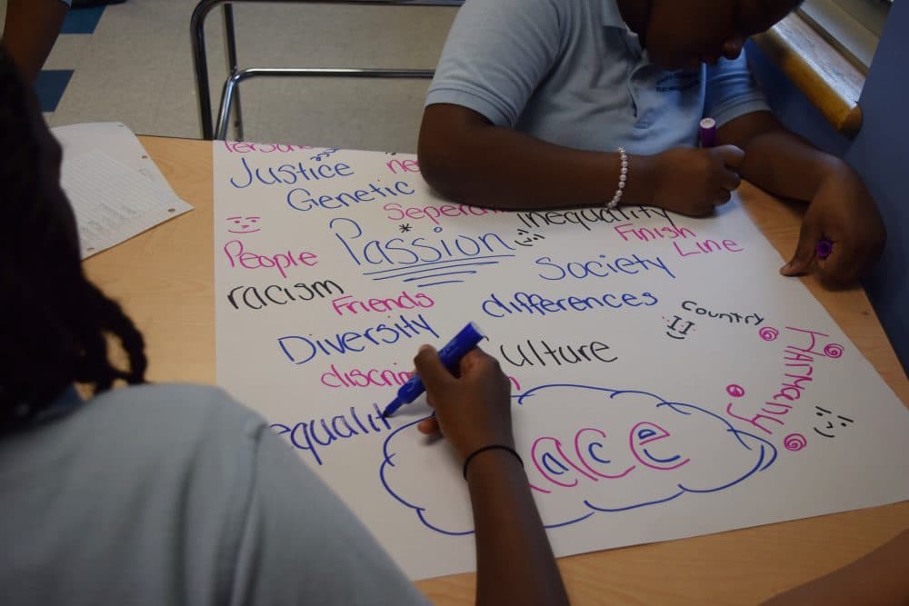 Youth at Lilla G. Frederick Pilot Middle School in Dorchester participate in an I Dream: Boston workshop. (Courtesy I Dream: Boston)