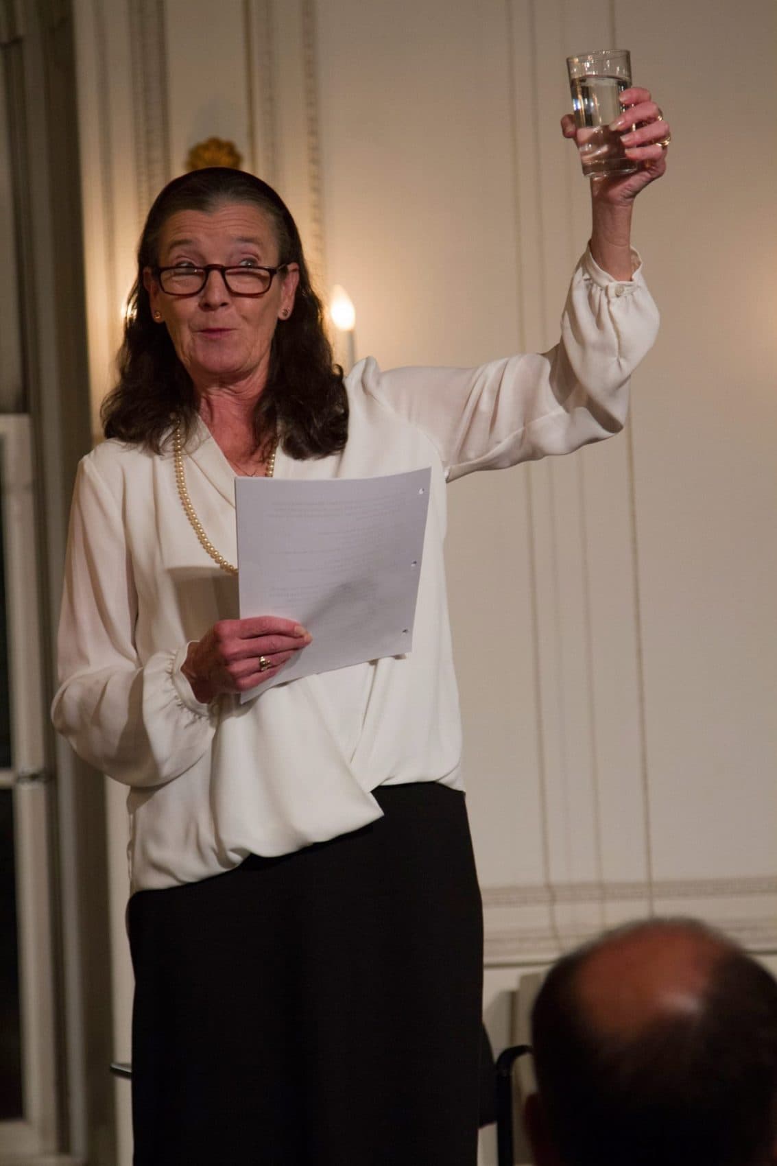 Nancy J. Carroll in "The Strawberry Girl," which Israeli Stage is producing at various locations. (Courtesy Gabriel Volcovich)