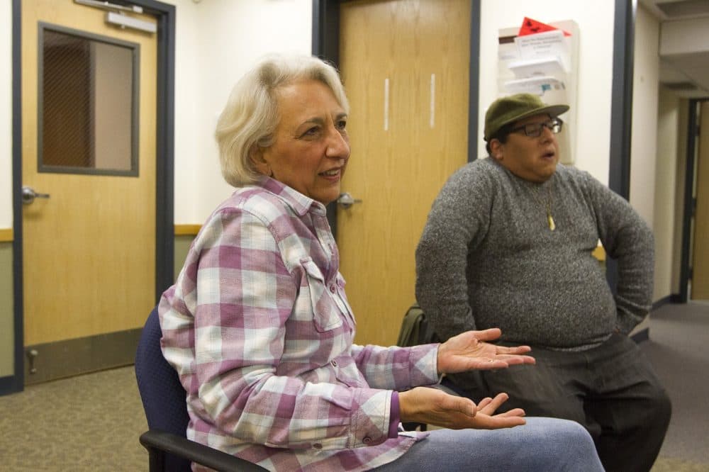 Rose Saia shares the story of her grandfather, who came from Sicily in the early 20th century and settled in the mostly Irish neighborhood of South Boston. Saia says it was a difficult transition, one that she sees mirrored in refugee experiences today. (Joe Difazio for WBUR)