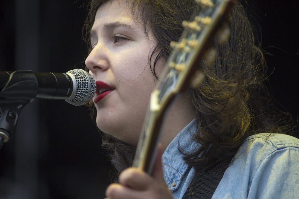 Lucy Dacus performing at Boston Calling. (Jesse Costa/WBUR)