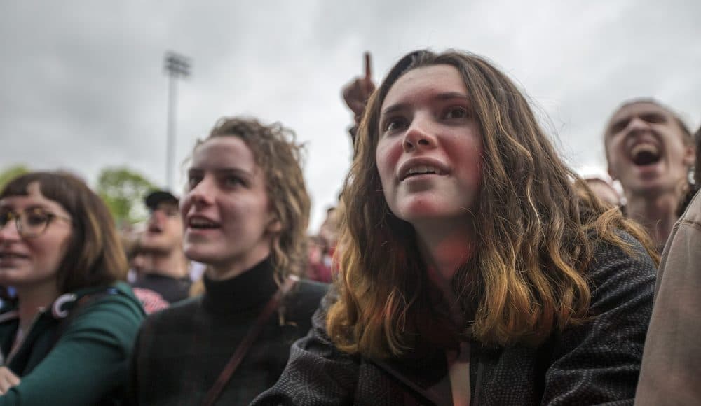 The crowd watches as Car Seat Headrest perform. (Jesse Costa/WBUR)