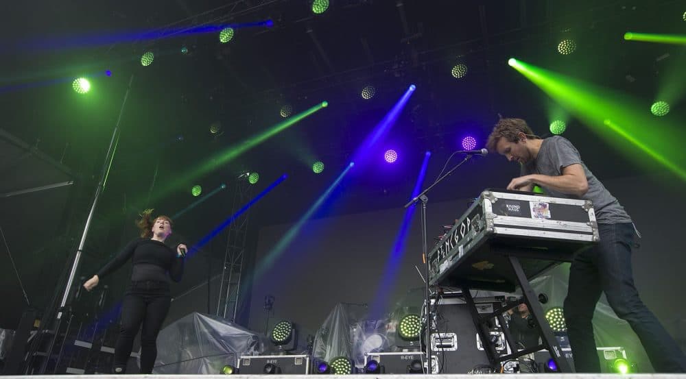 The Sylvan Esso duo. (Jesse Costa/WBUR)