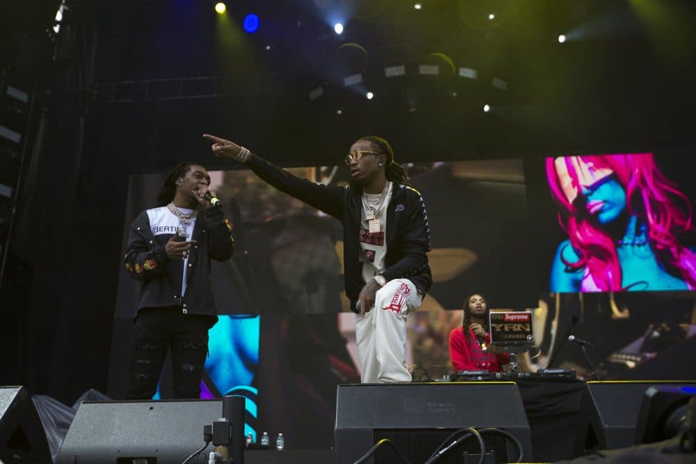 Hip-hop trio Migos. (Jesse Costa/WBUR)