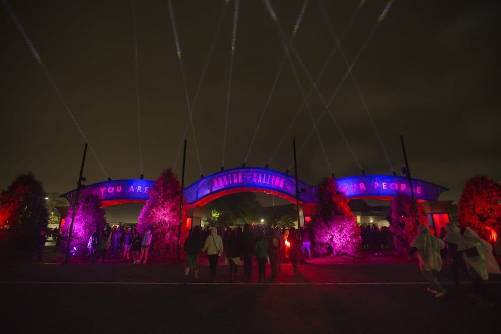 The entrance of the Boston Calling Music Festival at the close of Friday night. (Jesse Costa/WBUR)