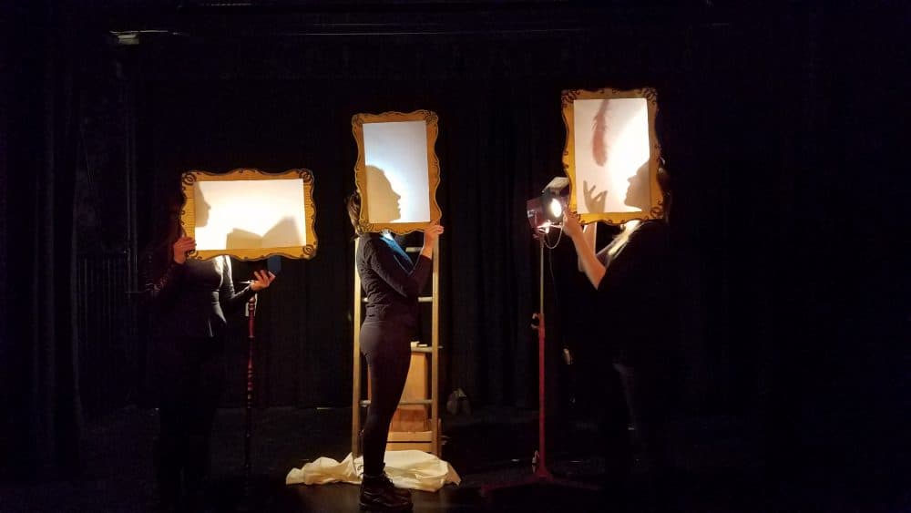 Libby Schap and Caitlin Brzezinski's shadow puppet show &quot;Flying Lessons.&quot; (Courtesy Darren Evans)