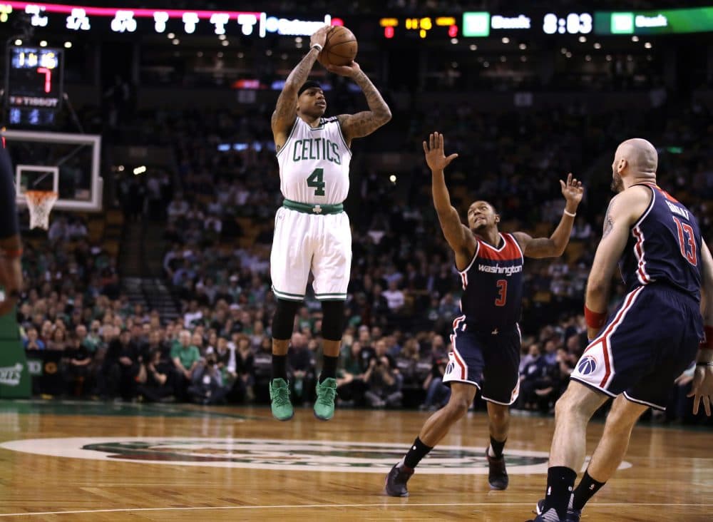 Thomas (4) during the first quarter of a second-round game in Boston on May 2 (Charles Krupa/AP)