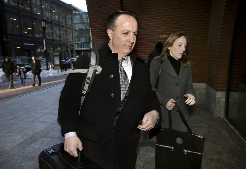 Barry Cadden arriving at the federal courthouse in Boston for closing arguments in his trial in March. (Steven Senne/AP)