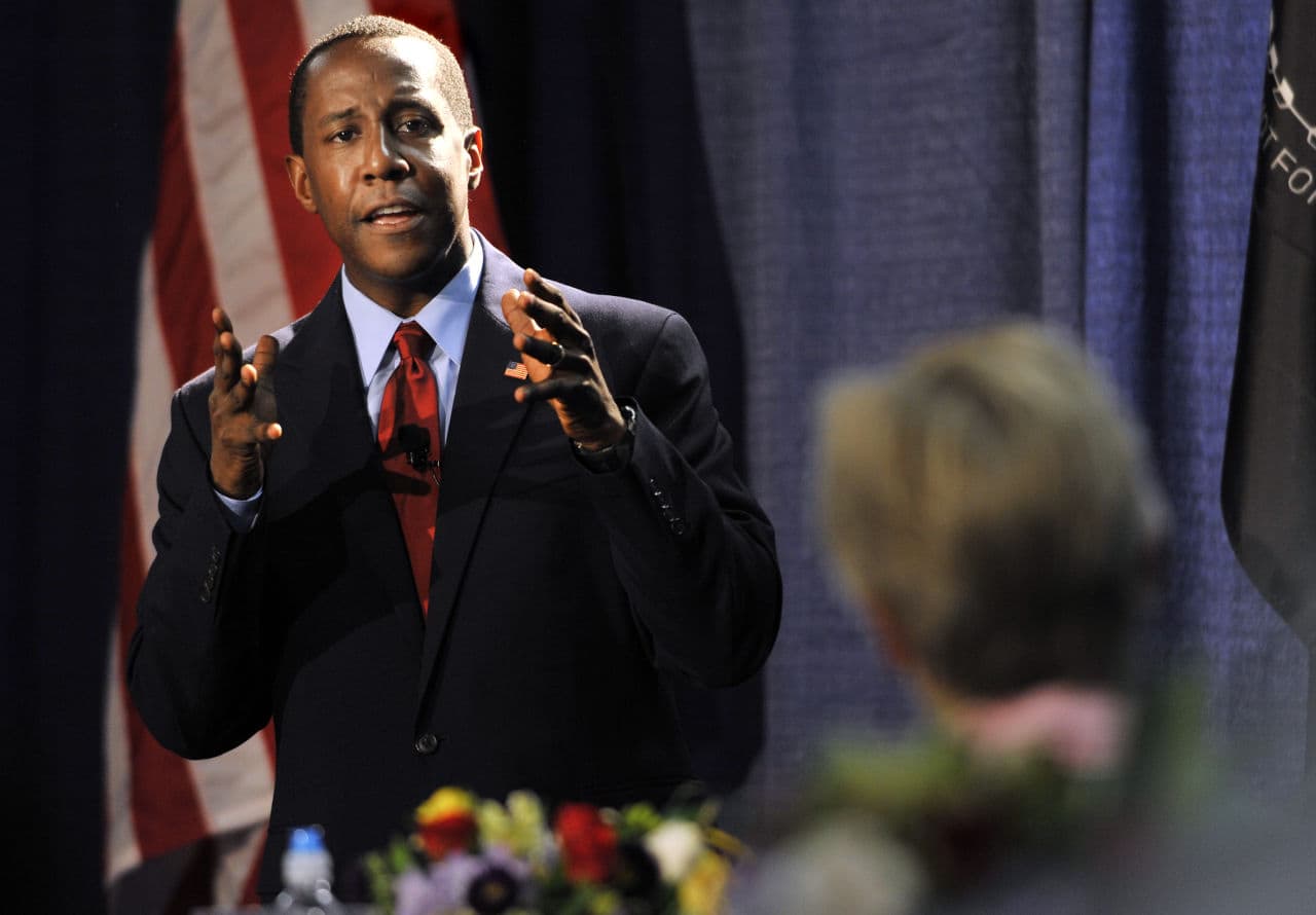 Democratic Newton Mayor Setti Warren was the first popularly elected black mayor in Massachusetts. Warren is also an Iraq War veteran and a former staff member for Sen. John Kerry. (Josh Reynolds/AP)