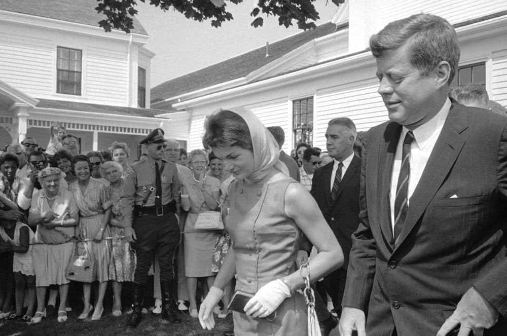 President John F. Kennedy and First Lady Jacqueline Kennedy leave St. Francis Xavier Church in Hyannis, Mass. in July 30, 1961 after attending the 10 a.m. Mass. (Bob Schutz/AP)