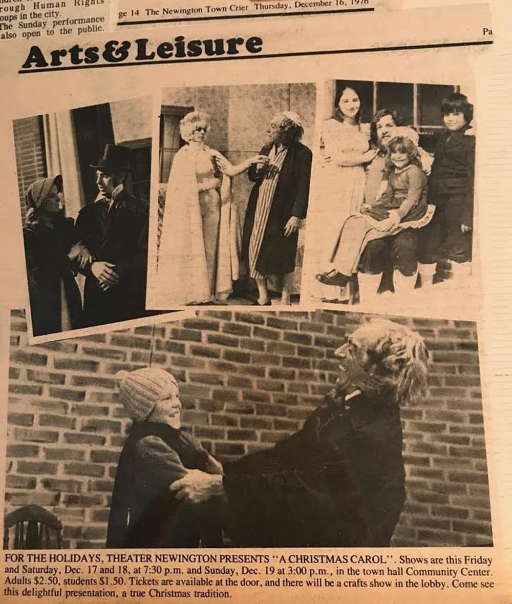 A newspaper clipping of Cohen as Ebenezer Scrooge in a production of &quot;A Christmas Carol.&quot; (Courtesy Alison Cohen)